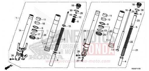 FRONT FORK CBF300NAJ de 2018